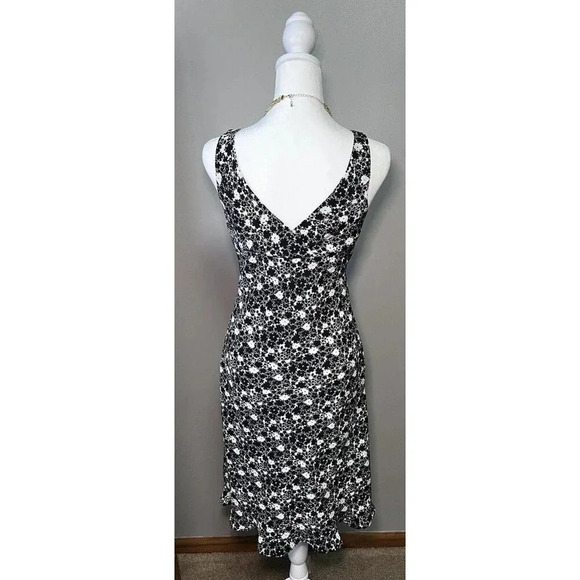 Y2K Express Floral sleeveless dress size 5/6 Black And White Knee Length - Picture 5 of 12